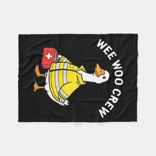 Funny Wee Woo Crew Goose Emt Paramedic Firefighter Fleece Deken (Voorkant (Horizontaal))