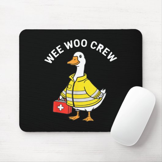 Funny Wee Woo Crew Goose Emt Paramedic Firefighter Muismat (Met muis)