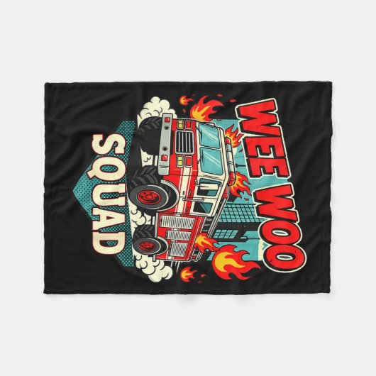 Funny Wee Woo Squad Fire Department Firefighter Fi Fleece Deken (Voorkant (Horizontaal))