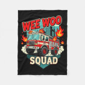 Funny Wee Woo Squad Fire Department Firefighter Fi Fleece Deken (Voorkant)