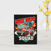 Funny Wee Woo Squad Fire Department Firefighter Fi Kaart (Gele Bloem)
