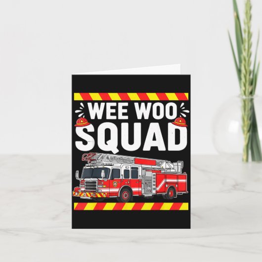 Funny Wee Woo Squad Fire Department Firefighter Fi Kaart (Voorkant)