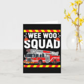 Funny Wee Woo Squad Fire Department Firefighter Fi Kaart (Gele Bloem)