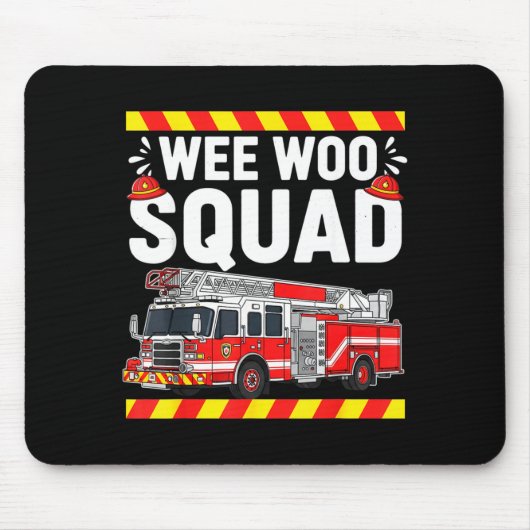 Funny Wee Woo Squad Fire Department Firefighter Fi Muismat (Voorkant)
