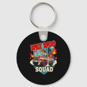 Funny Wee Woo Squad Fire Department Firefighter Fi Sleutelhanger (Voorkant)