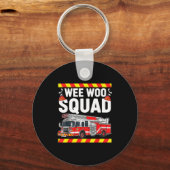 Funny Wee Woo Squad Fire Department Firefighter Fi Sleutelhanger (Voorkant)
