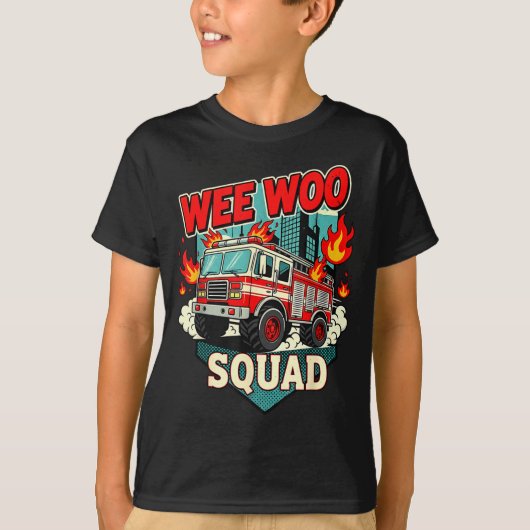 Funny Wee Woo Squad Fire Department Firefighter Fi T-shirt (Voorkant)