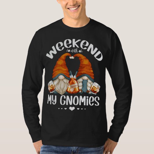 Funny Weekend Gnomes Bourbon Lover Schattigee Gnom T-shirt (Voorkant)