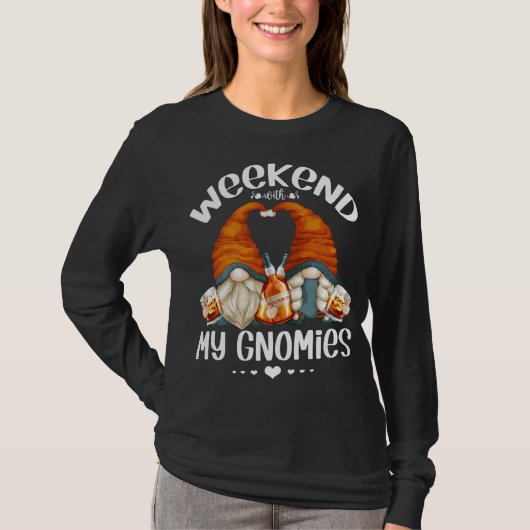 Funny Weekend Gnomes Bourbon Lover Schattigee Gnom T-shirt (Voorkant)