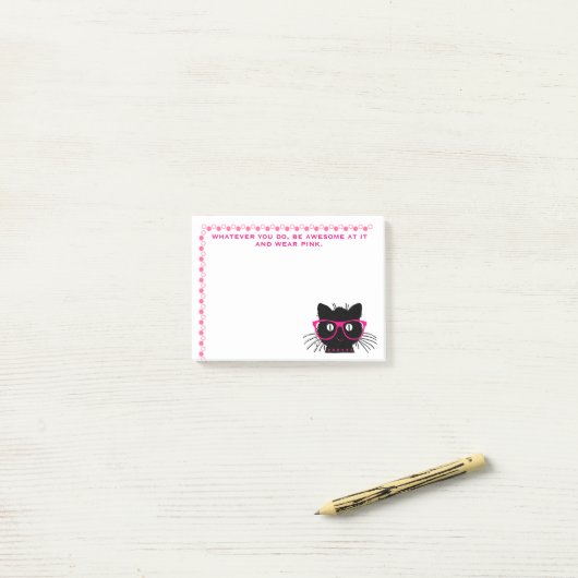 Funny "Wees Geweldige-Draag Roze" Post-it Notes (Op bureau)