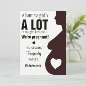 Funny Weight Gain Pregnancy Announge Aankondiging (Staand voorkant)