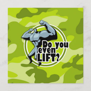 Funny Weight Lifter heldere groene camo , camoufla Kaart