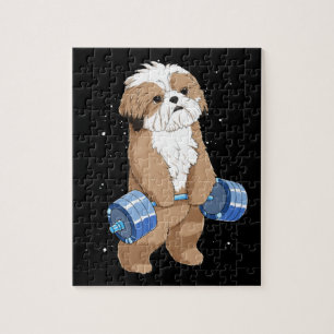 Funny Weight Lifting Fitness Gym Shih Tzu Dog Legpuzzel