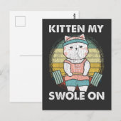 Funny Weightlift Cat Gym Motivation Animal Briefkaart (Voorkant / Achterkant)
