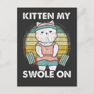 Funny Weightlift Cat Gym Motivation Animal Briefkaart