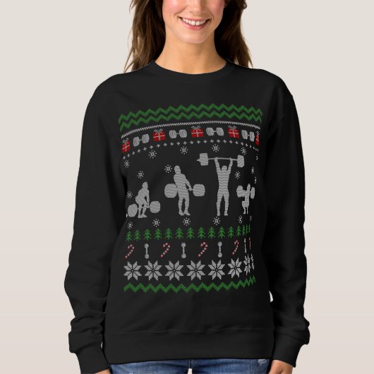 Funny Weightlift Ugly met kerstkeuken Trui (Voorkant)