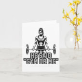 Funny Weightlifting Bodybuilding Saying For Women  Kaart (Gele Bloem)