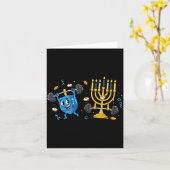 Funny Weightlifting Gym Dreidel Menorah Hanukkah W Kaart (Gele Bloem)