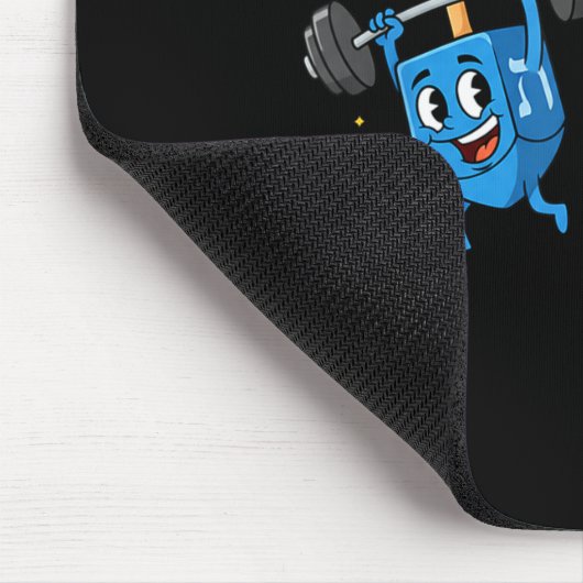Funny Weightlifting Gym Dreidel Menorah Hanukkah W Muismat (Hoek)