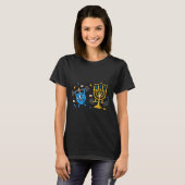 Funny Weightlifting Gym Dreidel Menorah Hanukkah W T-shirt (Voorkant volledig)