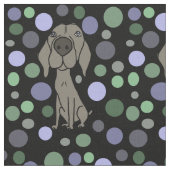 Funny Weimaraner Puppy Dog en Circles Pattern Stof (Close Up)