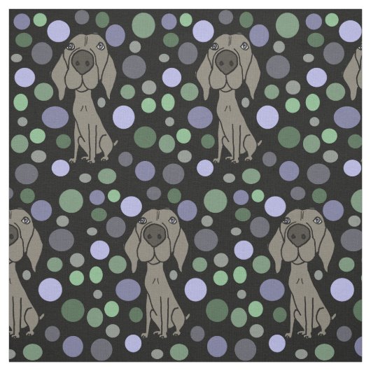 Funny Weimaraner Puppy Dog en Circles Pattern Stof (Swatch)