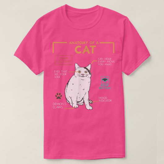 Funny Weird Cat Meme Smiling, Anatomie of A Cat T-shirt (Design voorkant)
