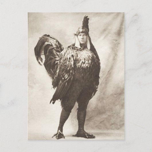 Funny Weird  Foto van Chicken Costume Briefkaart (Voorkant)
