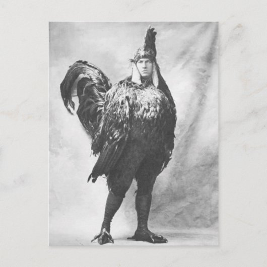 Funny Weird  Foto van Chicken Costume Briefkaart (Voorkant)