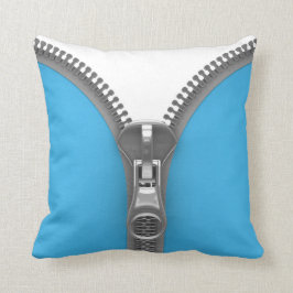 Funny Weird Realistic Blue Zipper Kussen