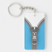 Funny Weird Realistic Blue Zipper Sleutelhanger (Voorkant)