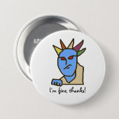 Funny WEIRDOS Annoyed Cartoon Ronde Button 7,6 Cm (Voorkant /achterkant)