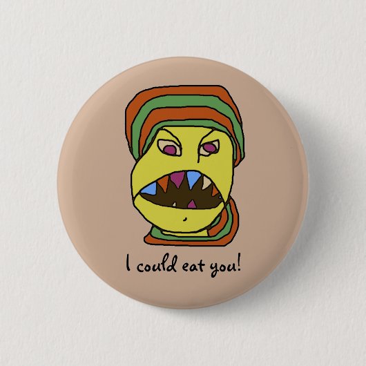 Funny WEIRDOS Hungry Cartoon Ronde Button 5,7 Cm (Voorkant)