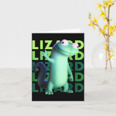 Funny Weirore Lizard Meme _ 3d Surreal Animal Kaart (Gele Bloem)