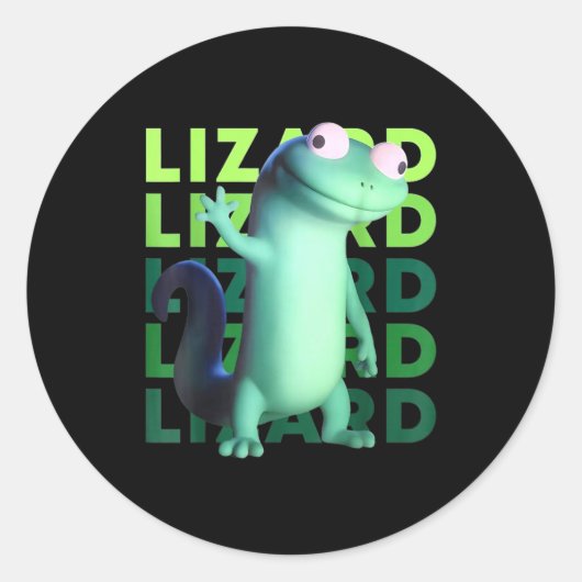Funny Weirore Lizard Meme _ 3d Surreal Animal  Ronde Sticker (Voorkant)
