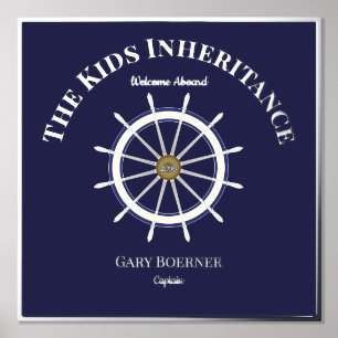 Funny Welcome Aboard Ship's Wheel Folie Text Folie Afdrukken