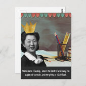 Funny Welcome Teacher  Asian Woman Briefkaart (Voorkant / Achterkant)