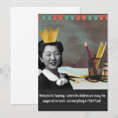 Funny Welcome Teacher Asian Woman Kaart (Voorkant / Achterkant)