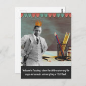 Funny Welcome Teacher  Black Man Briefkaart (Voorkant / Achterkant)