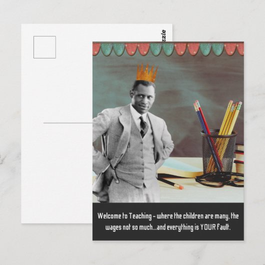 Funny Welcome Teacher  Black Man Briefkaart (Voorkant / Achterkant)