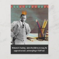 Funny Welcome Teacher Black Man Briefkaart