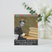 Funny Welcome Teacher  Black Woman Briefkaart (Staand voorkant)