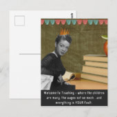 Funny Welcome Teacher  Black Woman Briefkaart (Voorkant / Achterkant)