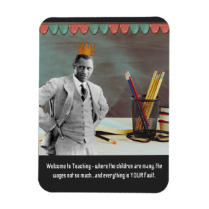 Funny Welcome Teacher Vintage Black Man Magneet