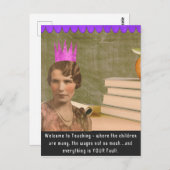 Funny Welcome Teacher  Woman Briefkaart (Voorkant / Achterkant)