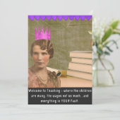 Funny Welcome Teacher  Woman Kaart (Staand voorkant)