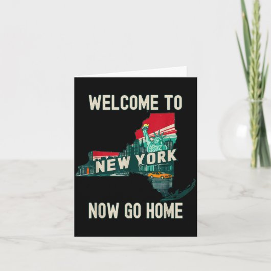 Funny Welcome To New York Retro Design, Funny New  Kaart (Voorkant)