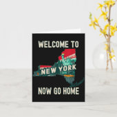 Funny Welcome To New York Retro Design, Funny New  Kaart (Gele Bloem)