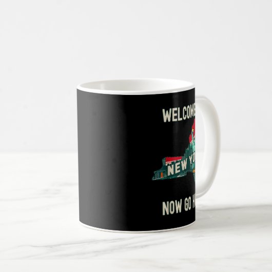 Funny Welcome To New York Retro Design, Funny New Koffiemok (Voorkant rechts)