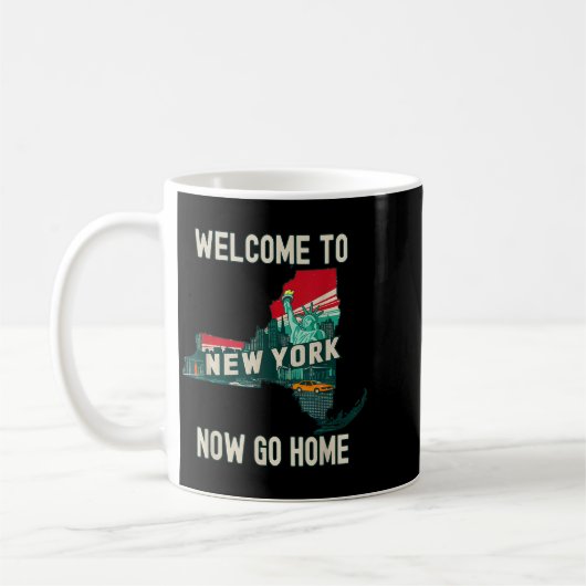 Funny Welcome To New York Retro Design, Funny New Koffiemok (Links)